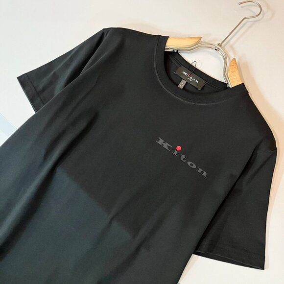 Kiton Black Printed Crew Neck T-Shirt - Picture 3 of 7